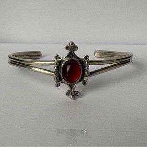 Sterling silver and amber bracelet